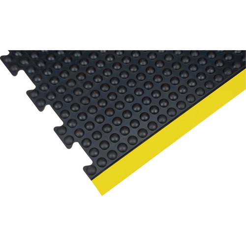 Zenith Anti-Fatigue Dome Mat - 48" (1219.20 mm) Length x 36" (914.40 mm) Width x 0.50" (12.70 mm) Thickness - Rectangle - Bubbled - Rubber - Black, Yellow