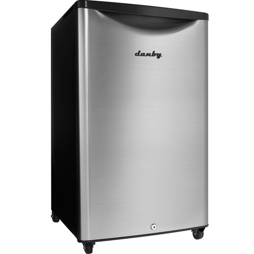 Danby 4.4 cu.ft. Outdoor Compact Refrigerator - 4.40 ft³ - Auto-defrost - Auto-defrost - Reversible - 4.40 ft³ Net Refrigerator Capacity - 120 V AC - Stainless Steel - Freestanding