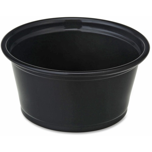 Genuine Joe 2 oz Portion Cups - 50.0 / Bag - 50 / Carton - Black - Polystyrene