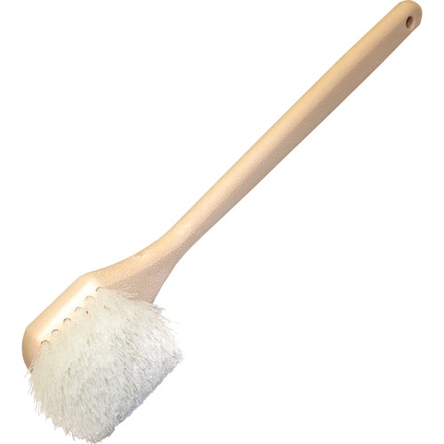 Genuine Joe Nylon Utility Brush - Nylon Bristle - 20" Handle Length - 1 Each - White