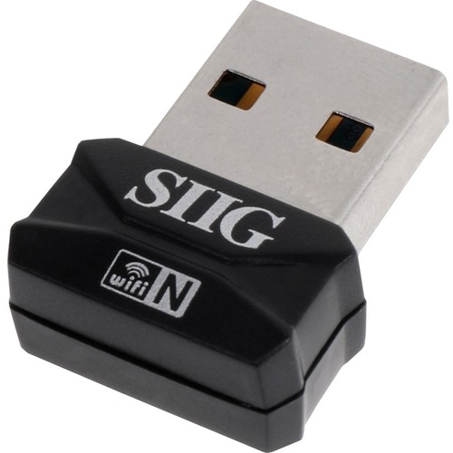 SIIG IEEE 802.11n Wi-Fi Adapter for Desktop Computer/Notebook - Mini USB - 150 Mbit/s - 2.40 GHz ISM - External