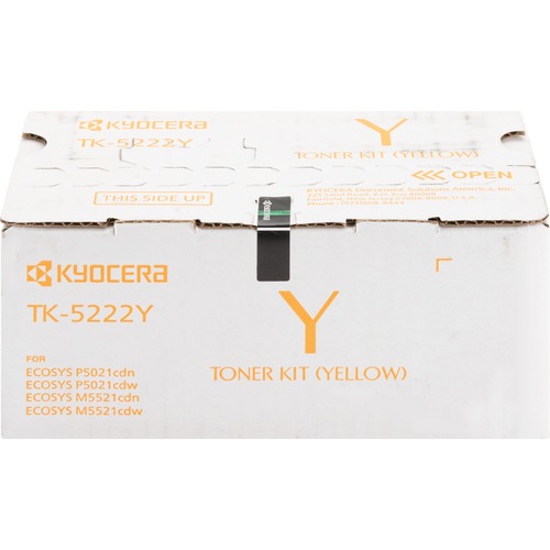 Kyocera TK-5222Y Original Standard Yield Laser Toner Cartridge - Yellow - 1 Each - 1200 Pages