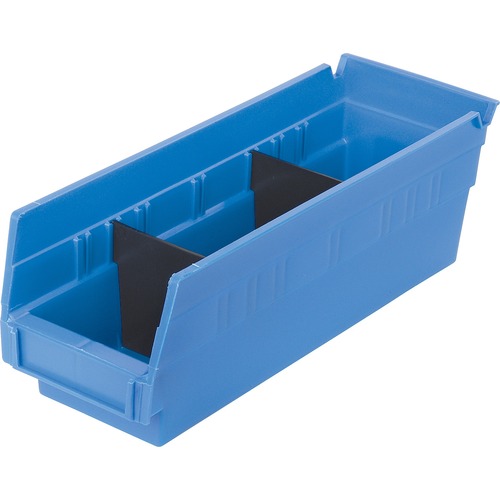 INTEGRATED PLASTICS Shelf Bin - 4" Height x 4.1" Width x 11.6" Depth - Durable - Blue - Polypropylene