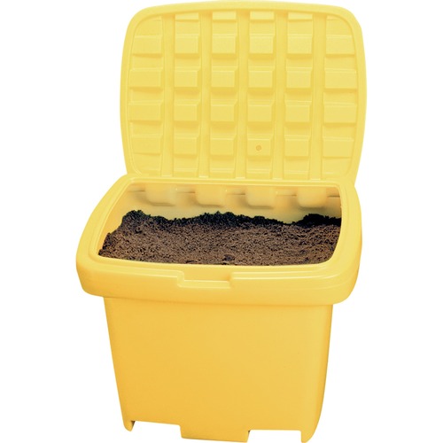 StorAll Storage Case - External Dimensions: 30" Width x 24" Depth x 24" Height - 500 lb - 155.74 L - Hinged Closure - Stackable - Polyethylene - Yellow - For Salt, Sand