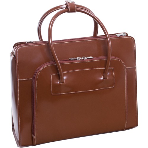 McKleinUSA 15.4" Leather Ladies' Laptop Briefcase w/ Removable Sleeve - Shock Absorbing Shoulder Strap, Slip Resistant Shoulder Strap - Fabric Interior Material - Shoulder Strap, Carrying Strap, Handle - 12.5" Height x 5" Width x 16" Depth - Female