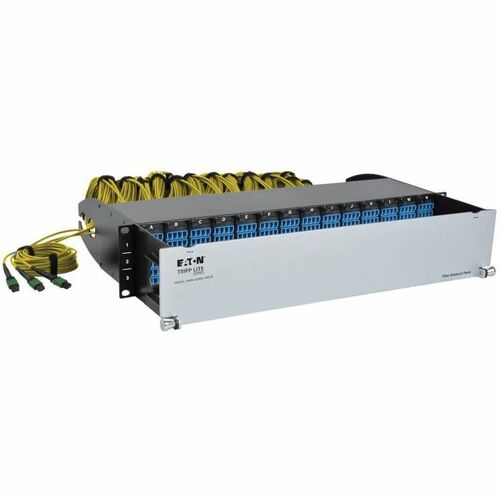 Eaton Tripp Lite Series 40/100Gb Fiber Breakout Patch Panel, 40Gb to 4 x 10Gb, 100Gb to 4 x 25Gb, 42 MTP QSFP to 168 LC Duplex 9/125 Singlemode Ports, 2U - 168 x Duplex - 2U High - Black - 19" Wide - Rack-mountable