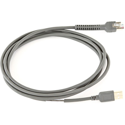 Zebra Cable - Shielded USB: Series A Connector, 7ft. (2.1m), Straight - 7 ft USB Data Transfer Cable for Barcode Scanner - First End: 1 x USB Type A - Male - Shielding - Black - TAA Compliant