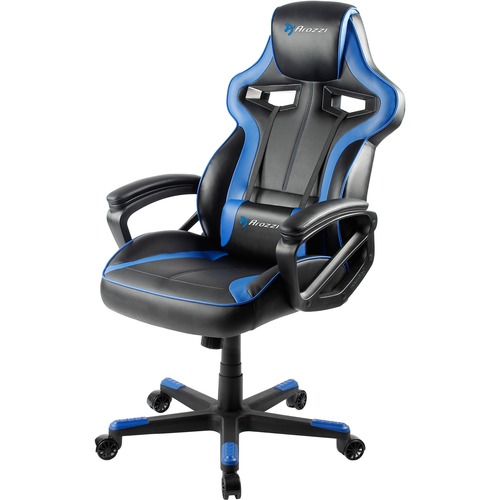Arozzi Milano Gaming Chair - Wood, Polyurethane, Foam, Nylon, Synthetic PU Leather - Blue