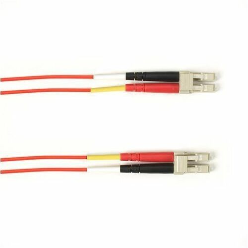 Black Box Fiber Optic Duplex Patch Network Cable - 16.40 ft Fiber Optic Network Cable for Network Device - First End: 2 x LC Network - Male - Second End: 2 x LC Network - Male - 10 Gbit/s - Patch Cable - OFNP - 50/125 µm - Red - TAA Compliant