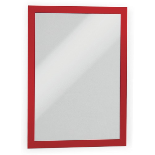 DURABLE® DURAFRAME® Self-Adhesive Magnetic Letter Sign Holder - Horizontal or Vertical, 9.5" x 12" Frame Size - Holds 8.5" x 11" Insert, 2 -Pack, Red