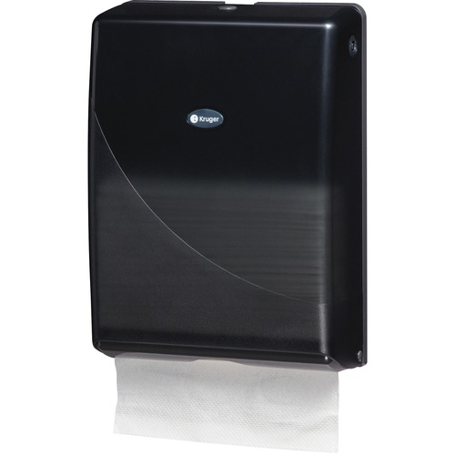 Kruger Hand Towel Dispenser - Singlefold, Multifold, C Fold Dispenser - 14.72" (373.86 mm) Height x 10.78" (273.84 mm) Width x 4.19" (106.36 mm) Depth - Smoke, Black