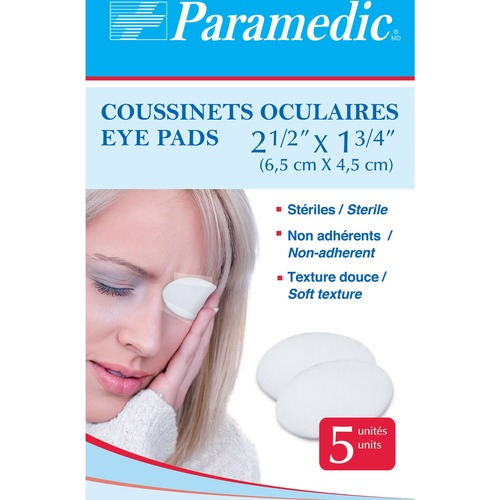 Paramedic Eye Pads (5) - 2.50" (63.50 mm) x 1.75" (44.45 mm) - 5/Pack - First Aid Kits & Supplies - PME9991155