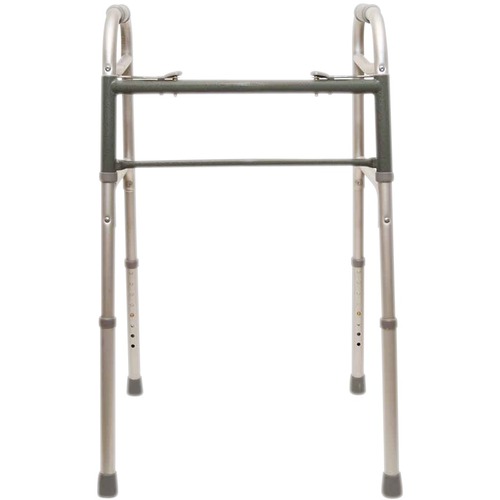 BIOS Medical Living Folding Walker - 99.79 kg Load Capacity - Foldable, Rubber Feet, Adjustable Height, Lightweight