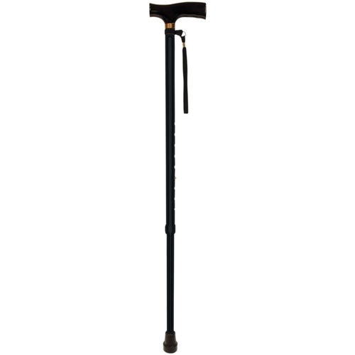 BIOS Medical Living Adjustable Aluminum Cane - 119.75 kg Load Capacity - Convenient Cane Strap, Lightweight, Derby Handle