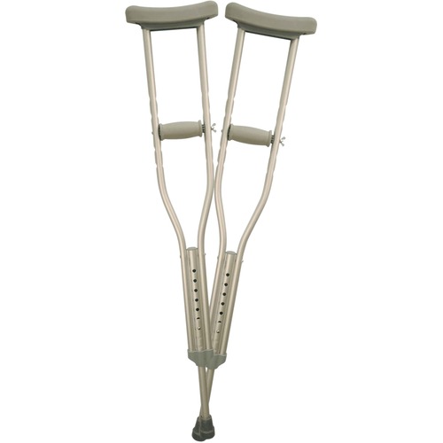 BIOS Medical Living Aluminum Crutches - Medium - 99.79 kg Load Capacity - Durable, Lightweight, Skid Resistant, Push Button Adjustable, Adjustable Height - Medical Equipment & Supplies - BML56036