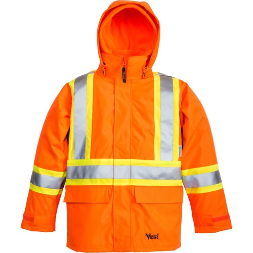 Viking 6400JO Journeyman 300D Tri-Zone Jacket & Inner Jacket - Recommended for: Construction, Waste Management - 2-Xtra Large Size - Polyester - Orange, Silver, Yellow - 1
