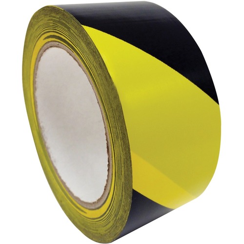 Spicers Paper Marking Tape - 36 yd (32.9 m) Length x 2.99" (76 mm) Width - Polyvinyl Chloride (PVC) - Acrylic Backing - Yellow, Black
