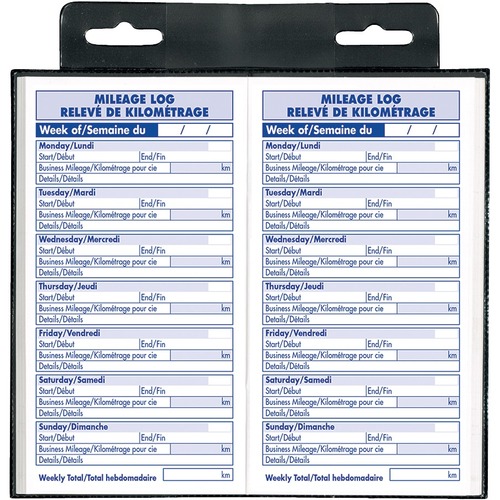 Blueline Auto Expenses Log Books - Deluxe Edition - 54 Sheet(s) - Stitched - 3 27/64" (8.7 cm) x 6 19/64" (16 cm) Sheet Size - Black Cover