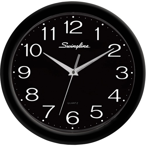 Swingline Fashion Wall Clock - Analog - Quartz - Black/Polystyrene Case - Wall Clocks - SWI23001