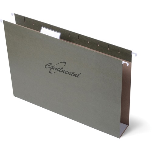 Continental Letter Recycled Hanging Folder - 2" Folder Capacity - 8 1/2" x 11" - Standard Green - 25 / Box - Green Hanging Folders - COF30282