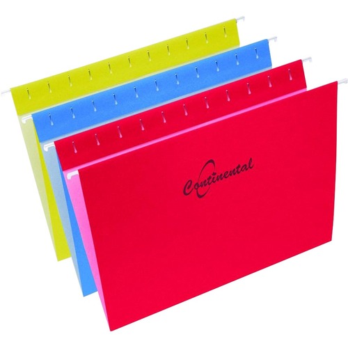 Continental Letter Recycled Hanging Folder - 8 1/2" x 11" - Assorted - 25 / Box - Color Hanging Folders - COF30225
