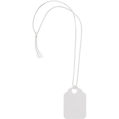 Merangue Key Tag - 1.09" (27.76 mm) Length x 0.75" (19.05 mm) Width - Rectangular - String Fastener - 50 Pack - Bright White