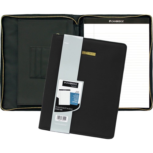 Hilroy Organizer - Professional - 10" x 12 3/4" Sheet Size - Zippered Closure - Black - Card Slot, Pocket, Pen Loop