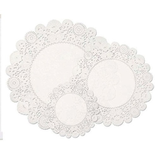 Hygloss Assorted Round Doilies - 24 Ea 4" , 6" , 8" & 10" White, 96 ct. - Holiday Craft, Table Cover, Classroom - 96 / Pack - White - Paper