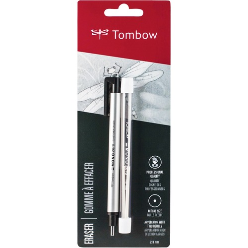 Tombow MONO Zero Round Eraser + Refill Value Pack - Pen - Refillable - 1 / Pack - Erasers - TOM57315