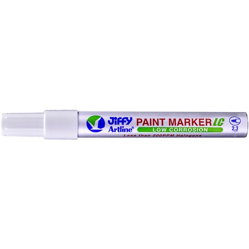 Jiffco Low Chloride Paint Marker JK-420 - 2.3 mm Marker Point Size - Bullet Marker Point Style - White - Acrylic Fiber Tip - Paint Marker - JIFJK42010