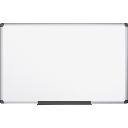 MasterVision Super Value Lacquered Steel Dry Erase Board - 96" (8 ft) Width x 48" (4 ft) Height - Lacquered Steel Surface - Anodized Aluminum Frame - Rectangle - Horizontal/Vertical - Mount - 1 Each