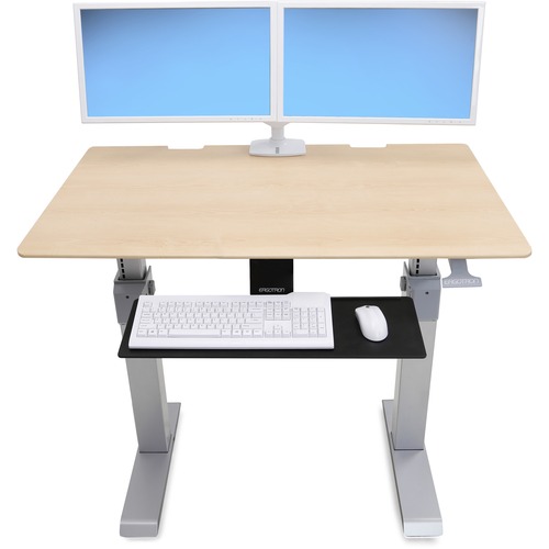 Ergotron WorkFit-DL 48, Sit-Stand Desk (Maple) - Maple Rectangle Top - 2 Legs x 48" Table Top Width x 29" Table Top Depth - 51.3" Height - Assembly Required