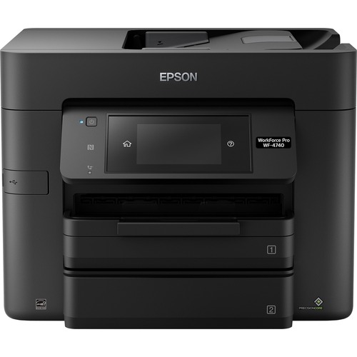 Epson WorkForce Pro WF-4740 Wireless Inkjet Multifunction Printer-Color-Copier/Fax/Scanner-4800x1200 Print-Automatic Duplex Print-30000 Pages Monthly-500 sheets Input-Color Scanner-1200 Optical Scan-Color Fax- Ethernet-Wireless LAN-Apple AirPrint - Copier
