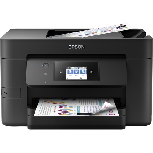 Epson WorkForce Pro WF-4720 Wireless Inkjet Multifunction Printer-Color-Copier/Fax/Scanner-4800x1200 Print-Automatic Duplex Print-30000 Pages Monthly-250 sheets Input-Color Scanner-1200 Optical Scan-Color Fax- Ethernet-Wireless LAN-Apple AirPrint - Copier