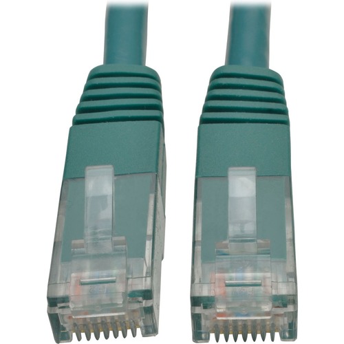 Tripp Lite 3ft Cat6 Gigabit Molded Patch Cable RJ45 M/M 550MHz 24 AWG Green - Category 6 for Network Device, Router, Modem, Blu-ray Player, Printer, Computer - 128 MB/s - Patch Cable - 3 ft - 1 x RJ-45 Male Network - 1 x RJ-45 Male Network - Gold-plated C