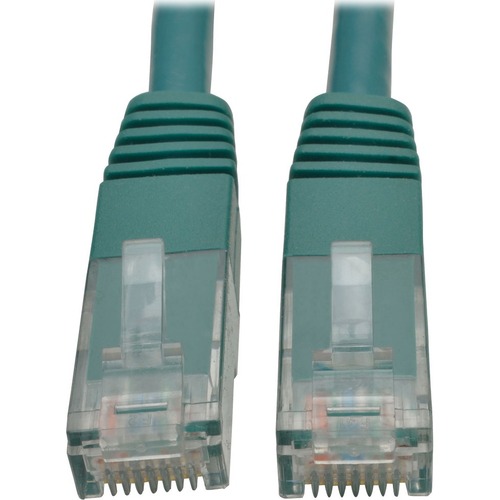 Tripp Lite 5ft Cat6 Gigabit Molded Patch Cable RJ45 M/M 550MHz 24 AWG Green - Category 6 for Network Device, Router, Modem, Blu-ray Player, Printer, Computer - 128 MB/s - Patch Cable - 5 ft - 1 x RJ-45 Male Network - 1 x RJ-45 Male Network - Gold-plated C