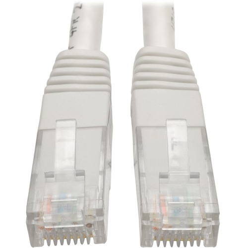 Tripp Lite 5ft Cat6 Gigabit Molded Patch Cable RJ45 M/M 550MHz 24 AWG White - Category 6 for Network Device, Router, Modem, Blu-ray Player, Printer, Computer - 128 MB/s - Patch Cable - 5 ft - 1 x RJ-45 Male Network - 1 x RJ-45 Male Network - Gold-plated C