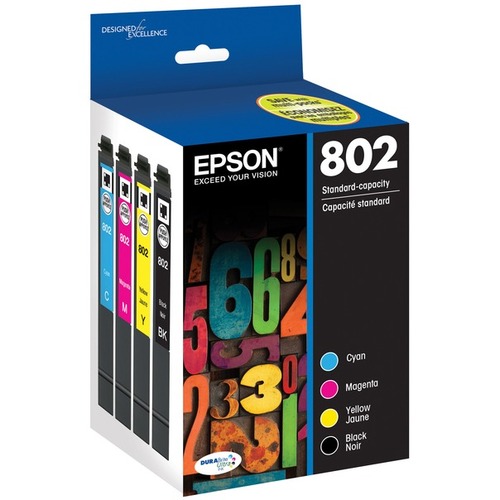 Epson DURABrite Ultra T802 Original Standard Yield Inkjet Ink Cartridge - Black, Color Pack - Inkjet - Standard Yield