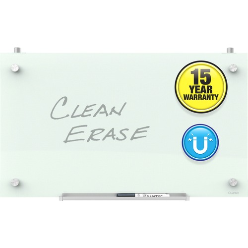 Quartet Infinity™ Magnetic Glass Dry-Erase Cubicle Board - 30" (2.5 ft) Width x 18" (1.5 ft) Height - White Tempered Glass Surface - Rectangle - Horizontal/Vertical - Magnetic - 1