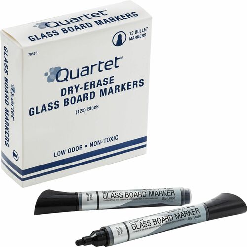 Quartet Premium Dry-Erase Markers for Glass Boards - Bullet Marker Point Style - Black