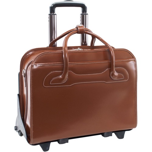 McKleinUSA 15.6" Leather Patented Detachable -Wheeled Ladies' Laptop Briefcase - Abrasion Resistant, Moisture Resistant, Weather Proof Cover, Shock Absorbing - High Density Foam (HDF), Top Grain Leather Body - Checkpoint Friendly - Handle - 14.5" Height x