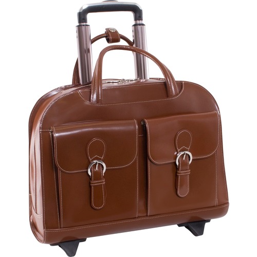 McKleinUSA 15.4" Leather Wheeled Ladies' Laptop Briefcase - Top Grain Leather Body - Handle - 14.1" Height x 6.5" Width x 17" Depth - Female