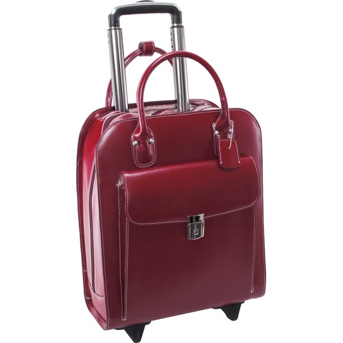 McKleinUSA 15.4" Leather Vertical Wheeled Ladies' Laptop Briefcase - Top Grain Leather Body - Handle - 16" Height x 13.5" Width x 6" Depth