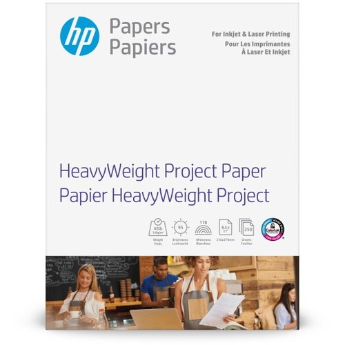 HP Copy & Multipurpose Paper - 95 Brightness - Letter - 8 1/2" x 11" - 40 lb Basis Weight - Smooth Matte - Heavyweight, Acid-free - White - 1 Each