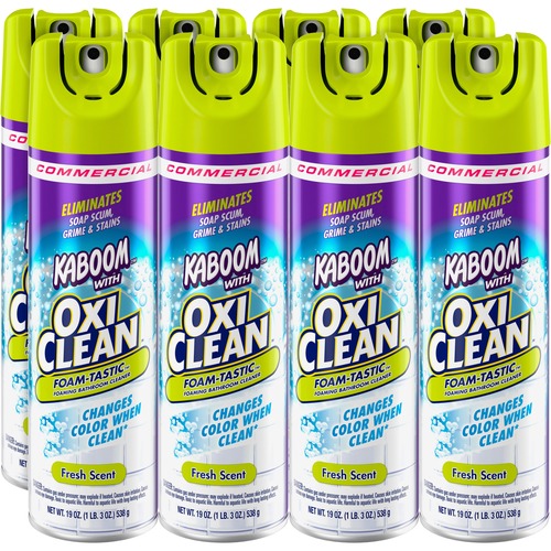 Kaboom Foam-Tastic Bathroom Cleaner - Ready-To-Use Foam Spray - 19 oz (1.19 lb) - Fresh Scent - 8 / Carton - Clear