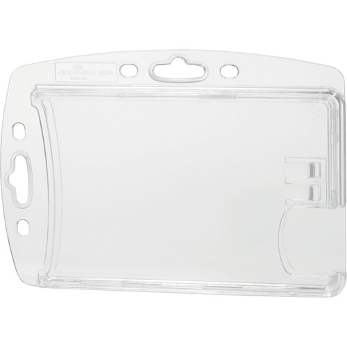 DURABLE® Shell Style Dual ID-Card Holder - 2-1/10" x 3-1/4" - Enclosed - Plastic - Transparent - 10 / Box