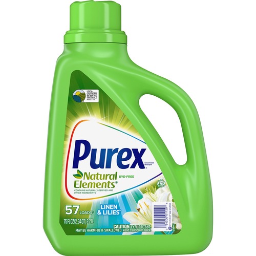 Purex Natural Elements Liquid Detergent - For Clothing - 75 fl oz (2.3 quart) - Linen, Lilies Scent - Hypoallergenic, Dye-free, Cleanse, Skin-friendly - Blue - 1 Each