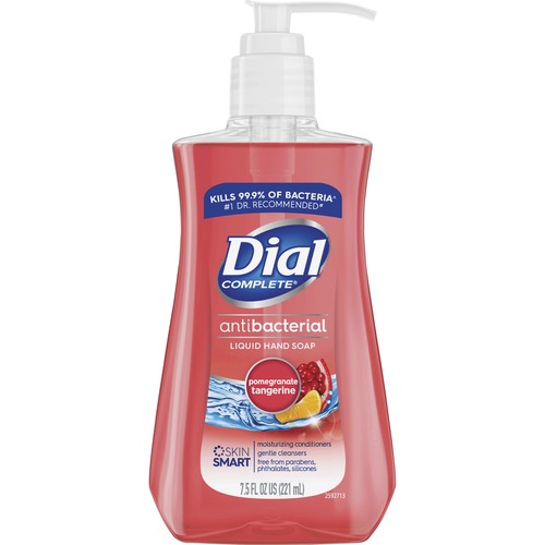 Dial Pomegranate Antibacterial Hand Soap - Pomegranate Scent - 7.5 fl oz (221.8 mL) - Kill Germs - Hand, Skin - Red - Residue-free - 1 Each