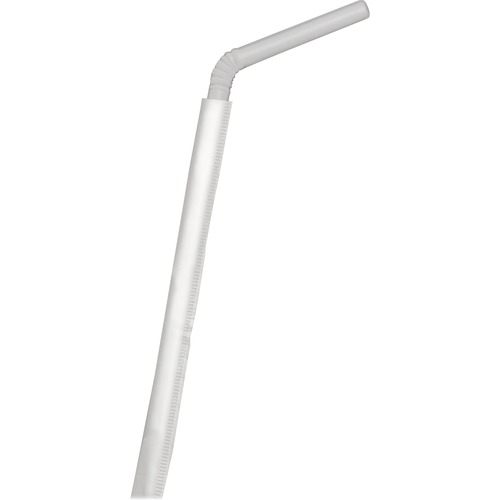 D&W Dispoz-o Straws - 7.8" Length - Polypropylene - 1600 / Carton - Translucent