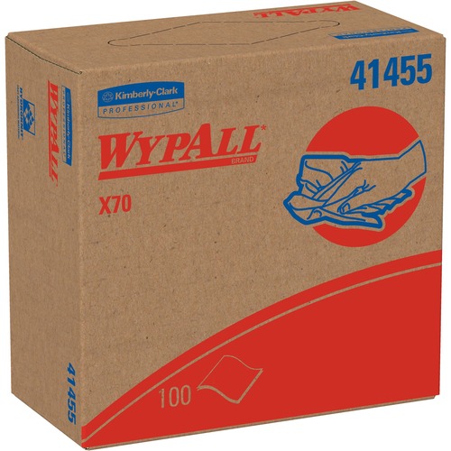 Wypall X70 Cloths - 9.10" Width x 16.80" Length - White - Hydroknit - 100/Box - 100 / Box